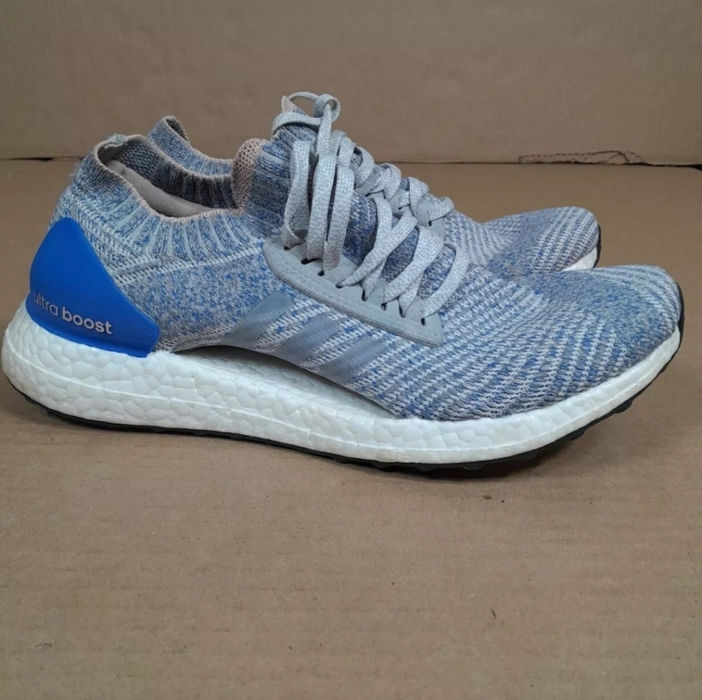 Adidas Ultra Boost X BB6155 Grey Blue Running Shoes Lace Up Women Sz 9